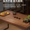 Mesa de Té y Sillas para Balcón Combinación Nuevo Estilo Chino Madera Maciza Sala de Estar Apartamento Pequeño Mesa de Café Una Mesa Cinco Sillas Hogar Mesa de Té Kung Fu