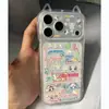 Linda ilustración funda de gato de cintura delgada con orejas adecuada para funda de teléfono Apple 17 Pro Max, nuevo modelo para iPhone 15 Plus