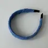 Faixa de Cabelo Vermelha e Azul Plissada Estilo Retrô Coreano com Aba Larga, Presilha Artística de Menina de Nicho, Elástico de Cabelo, Scrunchie Acessório de Cabelo