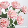 Ramo de Flores Artificiales Rosa con Borde Rizado, Flor Artificial Individual con Tacto Realista de Alta Gama, Adecuado para Decoración de Sala de Estar, Arreglo en Jarrón y Uso en Bodas
