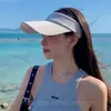 Sombrero de verano para mujer, gorra de ala ancha, estilo coreano, para ciclismo al aire libre, protector solar, parasol, anti-UV, sombrero vacío para el sol.
