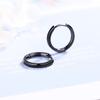 Simples Aretes de Aro Grande Negro Brillante Hebilla para la Oreja Redondos Aretes Stud para el Hueso de la Oreja Joyería para la Oreja Femenina Celebridad de Internet Joyería de Moda Hebilla para la Oreja