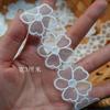 Requintado organza poliéster bordado flor renda véu de casamento cinto decorativo ombro borda acessórios