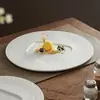 Plato de Cerámica Blanco de Fábrica Plato para Cena de Filete Hotel Restaurante Sentido de Alta Gama Concepto Artístico Platos Plato Plano Cocina Placa Plana