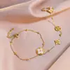 Pulsera con Cadena de Anillo Femenina Estilo Coreano Personalidad Diseño de Nicho Joyería de Celebridad de Internet Acero de Titanio Nuevo Estilo 2022 Joyería de Temperamento