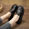 Mocasines retro de cuero suave con suela gruesa para mujer, nuevo estilo otoño 2026, versátiles, de suela blanda, punta redonda, cómodos, de plataforma, zapatos de cuero
