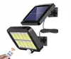 Lâmpada de parede solar recarregável à prova d'água para exterior, pátio, indução de corpo humano, tipo dividido, poste de luz, controle remoto, lâmpada de garagem