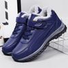 Zapatos de cuero de invierno para personas mayores, zapatos de algodón, zapatos para personas de mediana edad y mayores, zapatos de terciopelo cálidos e impermeables, zapatos para caminar gruesos MX2091