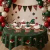 Banner de aniversário temático de inverno de Natal transfronteiriço com elementos de chapéu de Papai Noel, banner de letras para festa, topo de bolo e arranjo decorativo