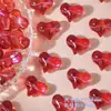 Atacado 14x17mm Coração de Bumbum de Pêssego de Vidro Cristal Rosa Imitação Material para Pulseira Colar DIY Feito à Mão