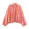 Fabricante mayorista de ropa para mujer transfronterizo 2026 nuevo estilo europeo y americano moda casual holgada versátil chaqueta a rayas
