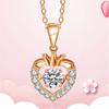 Collar chapado en oro de 18 quilates para mujer, color oro rosa, con corona de amor, colgante elegante con incrustaciones de circonita, cadena para clavícula.