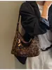 Bolsa para lonchera de axila estilo coreano transfronteriza nicho retro gamuza terciopelo empalme bandolera cruzada de un solo hombro de moda estampado de leopardo bolsa de albóndiga
