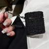 Estilo Tweed Capa Protetora para Airpods2 Nova 3ª Geração Adequada para Estojo de Fone de Ouvido Airpodspro3/4ª Geração com Corrente para Mulheres