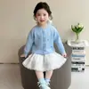 Abrigo para Niñas Primavera 2026 Nuevo Elegante Moderno Ropa Infantil Top Primavera y Otoño Ropa de Cardigan Tejido para Bebé