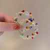 Pendientes de Aro Grandes con Bloques de Color y Cuentas para Mujer, Lujo Ligero, Gama Alta, Modernos, Pendientes Exagerados, Elegantes, Únicos, Atmosféricos, Accesorios de Oreja Versátiles