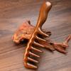 Peine de Masaje de Sándalo Dorado Seda Dientes Anchos Costillas Peluquería Peine de Madera Sólida Peine Meridiano Terapia Capilar Peine de Dientes Grandes para el Hogar