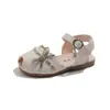 Nuevas Sandalias de Verano para Niños Estilo Princesa de Moda para Niñas Punta Abierta con Lazo de Pedrería Calzado Infantil Suela Suave Sandalias para Niños Pequeños