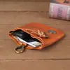 1208 Nuevo Monedero Retro Creativo para Hombres y Mujeres, Monedero de Monedas de Plata Hecho a Mano de Cuero Crazy Horse, Bolsa de Monedas Creativa con Cordón, Bolsa de la Suerte
