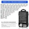 Juego de destornilladores 115 en 1 - Kit de destornilladores de precisión multifuncional para desmontaje y reparación de teléfonos móviles y computadoras