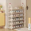 Zapatero Armario de Zapatos Sencillo Dormitorio Casa Pequeña de Alquiler Entrada de Casa Zapatero de Almacenamiento Estantes para Zapatos Multicapa Móviles