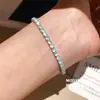 ¡Ramas de Flor de Cerezo Verdes! Pulsera de Zirconia Estrella Super Hada, Pulsera Estilo Fresco de Verano, Joyería de Lujo Ligero de Gama Alta para Mujeres al por Mayor