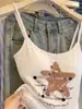 Top Camisola de Verão Americano Retrô Doce Picante com Estampa de Estrelas Fora do Ombro para Mulheres, Design Bandeau, Top Super Bonito