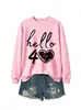Amazon eBay estación independiente moda versátil mujer hola 40 corazón cuello redondo manga larga sudadera comercio exterior transfronterizo