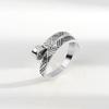Anillo de Apertura Ajustable de Aleación Explosiones Transfronterizas Electrochapado Retro con Artefacto de Línea Anillo de Gato de Aleación de Zinc para Crochet