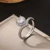 Anillo de Mariposa Amor Nuevo Transfronterizo Completo de Diamante para Mujer Anillo de Zirconia de Color Abierto Ajustable de Gama Alta Venta al por Mayor