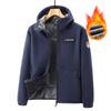 Nueva Chaqueta de Forro Polar de Invierno para Hombre Color Sólido con Capucha Ropa Deportiva Chaqueta Cardigan Casual Sudadera de Forro Polar de Manga Larga