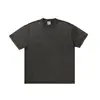 Camiseta de Algodão Puro 300g Tingida com Cera Lavada, Cor Sólida, Manga Curta Solta Casual de Verão, Pesada Respirável Atacado