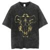 Nova Camiseta Masculina Manga Curta Estampada com Anime Black Clover Estilo Retrô Japonês Lavada Europeia e Americana
