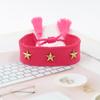 Pulsera de Correa con Borla de Remache de Estrella de Cinco Puntas, Pulsera Tejida de Estilo Étnico Colorido, Accesorios Transfronterizos de Estilo Mixto Multicolor