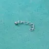 Plata de Ley S925 Chapada en Oro Blanco Cuentas de Flor 20mm Cadena de Extensión DIY Pulsera Trenzada con Cuentas Cadena de Extensión para Collar Cadena de Cola