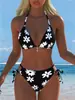 Maiô bikini de cor sólida europeu e americano, BIKINI sexy e moderno de três peças, novo modelo 2027, moda praia para atacado em férias na praia
