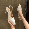 Zapatos de Tacón Alto para Mujer 2024 Verano Nuevo Stiletto Punta Afilada Exportación Talla Grande Zapatos de Mujer Sandalias de Punta Descubierta