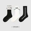 Calcetines Nuevos para Niños al por Mayor 2025 Otoño e Invierno Calcetines de Media Caña para Niñas con Lazo de Encaje Algodón Volante Sin Costuras Calcetines para Niños