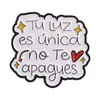 Broche Motivacional Espanhol Coração Melancia Texto Espanhol Emblema de Metal Acessórios para Roupas Mochilas