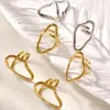 Xinyixinxin Anillo Ajustable de Apertura Geométrica de Acero Inoxidable Diseño de Nicho Versátil Chapado en Oro Real de 18 Quilates
