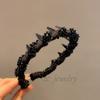 Diadema de Lujo Ligero de Alta Gama Dentada Antideslizante Elegante Hecha a Mano con Cuentas Diadema para la Parte Superior del Cráneo Alto Estilo Occidental Estilo Chanel Diadema Femenina