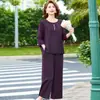 Conjunto de ropa de verano para madre joven, top y pantalón elegantes y con estilo, conjunto de dos piezas a la moda para mujeres de mediana edad y mayores