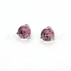 Brinco de bola de vidro opala com três garras em liga de titânio F-136 Cabeça de joia para piercing labial em titânio G23 para piercing de língua com rosca interna