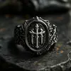 Anillo abierto gótico retro transfronterizo de sitio web independiente, joyería de moda europea y americana, anillo de metal de estilo oscuro único