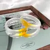Al por mayor Jade Genuino Suministro Directo de Fábrica Pulsera de Calcedonia de Color Bonito para Mujeres, Color Miel Caramelo de Roca Pera de Nieve Color Koi Barra Plana Set de Caja de Regalo