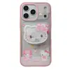 Capa de Celular Magnética com Suporte de Desenho Animado Fofo Japonês e Coreano 18Promax Adequada para Apple 17Pro Magnética de Camada Dupla 16Pro