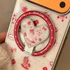 Funda Roja con Dibujo de Pony para Teléfono Apple 18 Pro Max 15 con Soporte Magnético Dorado iPhone 16 Funda Dura 14 Edición de Año Nuevo