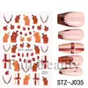 FULL BEAUTY Pegatinas Transfronterizas para Uñas de Otoño Brillo Calabaza Cuadros Espinas Francesas Pegatinas de Parche