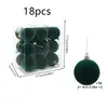 Decoraciones Navideñas de Nuevo Producto Transfronterizas Juego de Bolas de Navidad Afelpadas de 18 Piezas 6/8cm Bolas de Plástico para Decoración de Árbol de Navidad