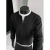 Camiseta Suelta Bordada de Nuevo Estilo para Hombre Otoño 2026, Camiseta de Manga Larga Versátil Casual con Cuello Redondo y Bloques de Color